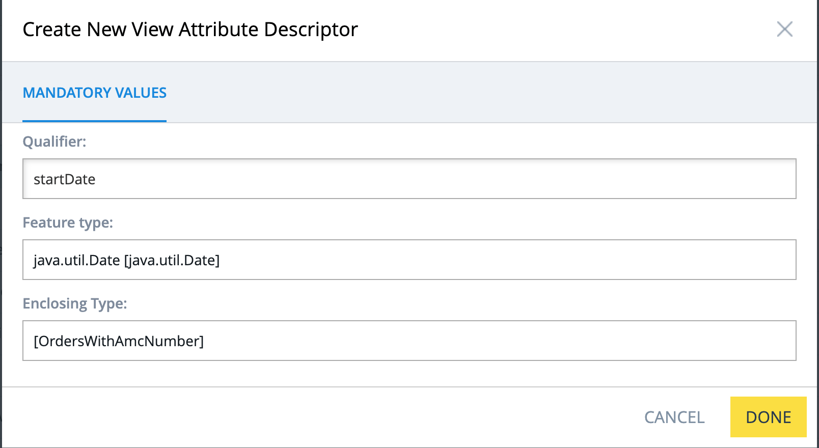 sap commerce report definition params